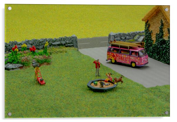Fun in the Miniature Garden Acrylic by Steve Purnell