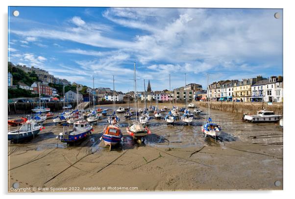 Low tide at Ilfracombe Harbour in North Devon Acrylic by Rosie Spooner