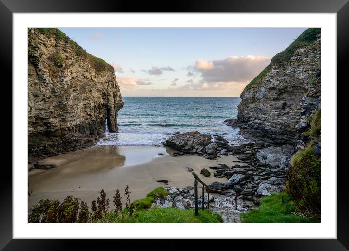 Early Morning at Bossiney Haven in Cornwall Framed Mounted Print by Tracey Turner