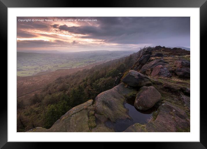 Tranquil Sunset at The Roaches Framed Mounted Print by Steven Nokes