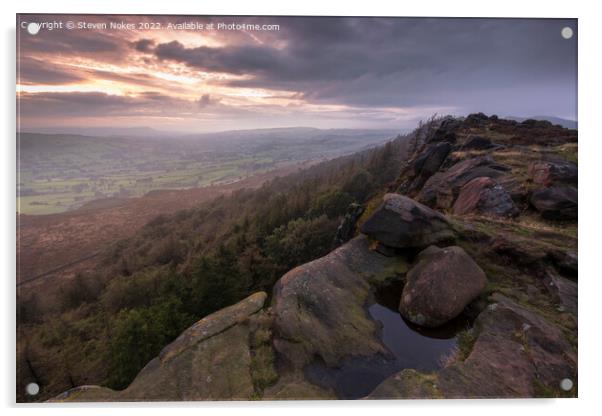 Tranquil Sunset at The Roaches Acrylic by Steven Nokes