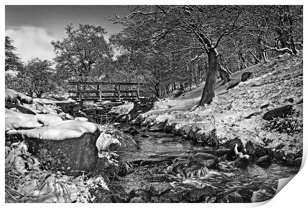 Burbage Brook in Winter  Print by Darren Galpin