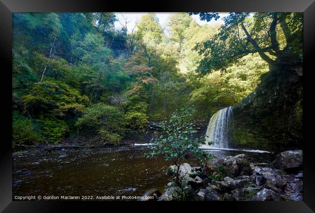 Autumn at Sgwd Gwladys waterfall, Pontneddfechan Framed Print by Gordon Maclaren