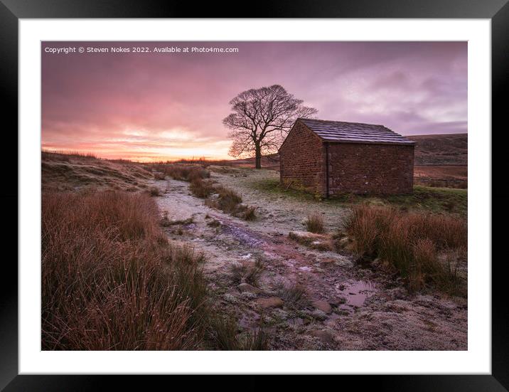 Majestic Sunrise at Wildboarclough Barn Framed Mounted Print by Steven Nokes