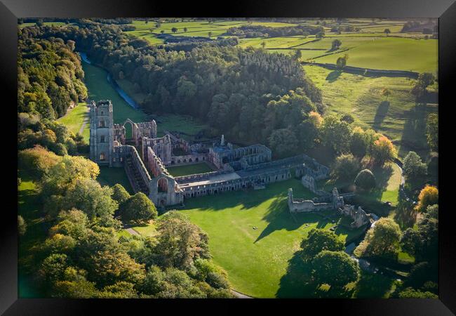 Fountains Abbey From The Air Framed Print by Apollo Aerial Photography