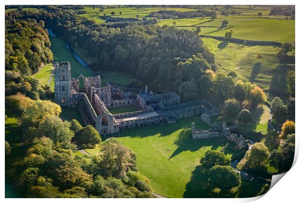 Fountains Abbey From The Air Print by Apollo Aerial Photography