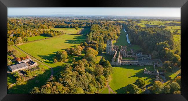 Fountains Abbey Framed Print by Apollo Aerial Photography