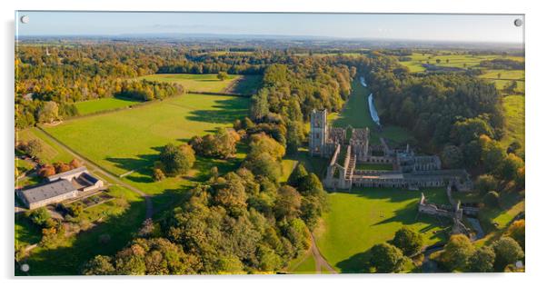 Fountains Abbey Acrylic by Apollo Aerial Photography