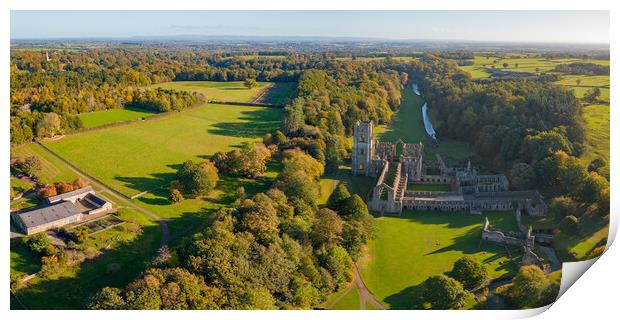 Fountains Abbey Print by Apollo Aerial Photography