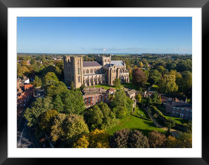 Ripon Cathedral From The Air Framed Mounted Print by Apollo Aerial Photography