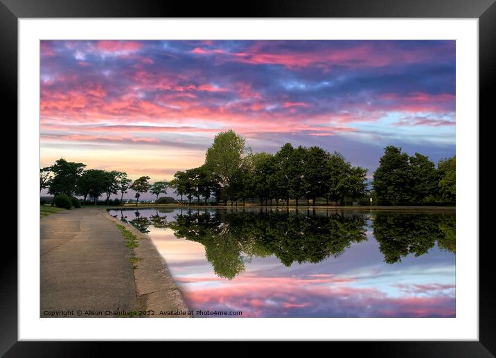 Pontefract Park Sunset Framed Mounted Print by Alison Chambers