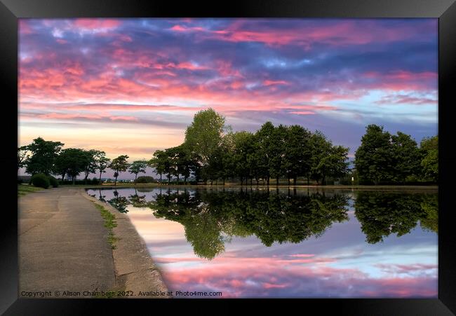 Pontefract Park Sunset Framed Print by Alison Chambers