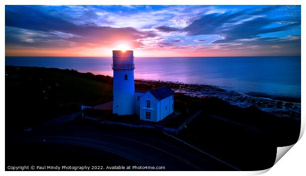 Sunset Over Old Hunstanton Lighthouse Print by Paul Mindy Photography