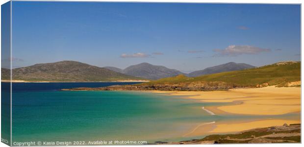 Turquoise Luskentyre Bay and Golden Sands Canvas Print by Kasia Design