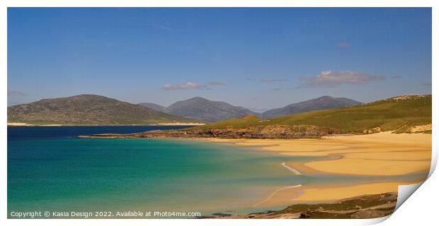 Turquoise Luskentyre Bay and Golden Sands Print by Kasia Design