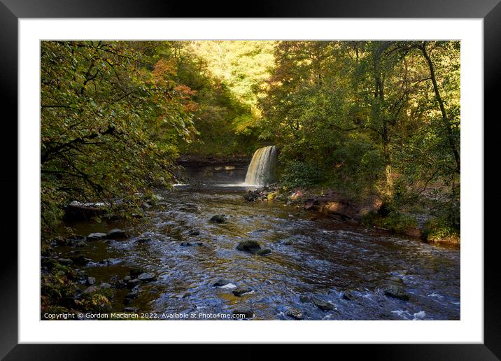 Autumn at Sgwd Gwladys waterfall, Pontneddfechan Framed Mounted Print by Gordon Maclaren