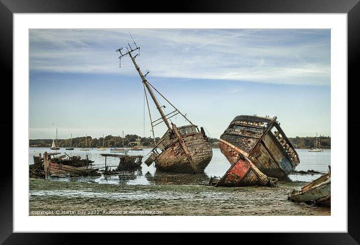 Decaying Boats of Pin Mill Framed Mounted Print by Martin Day