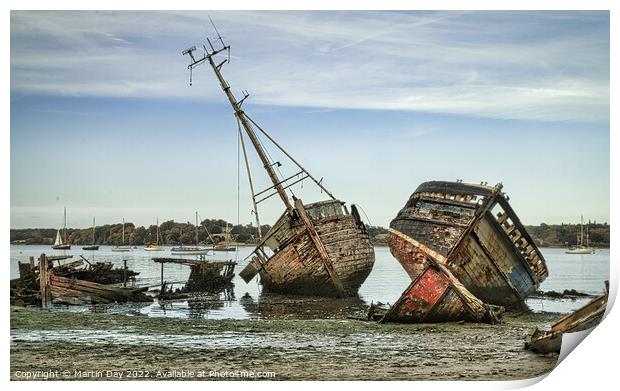 Decaying Boats of Pin Mill Print by Martin Day