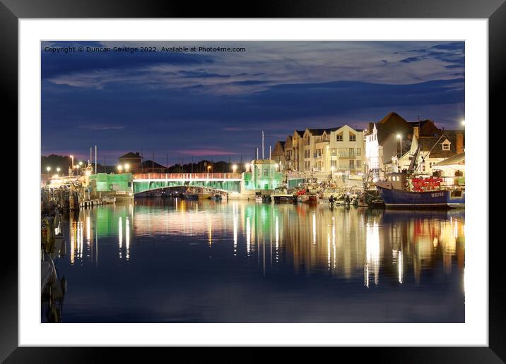 Weymouth by night  Framed Mounted Print by Duncan Savidge
