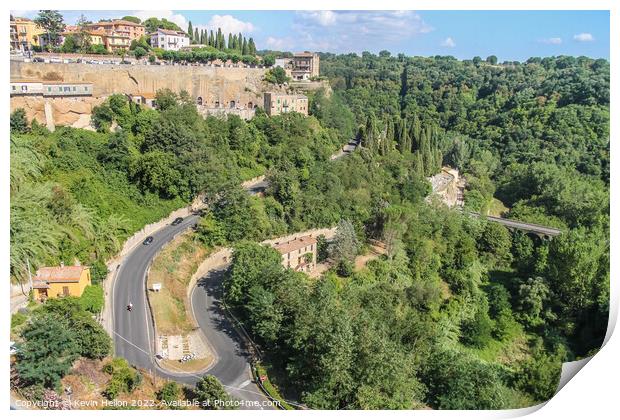 The road to Pitigliano Print by Kevin Hellon