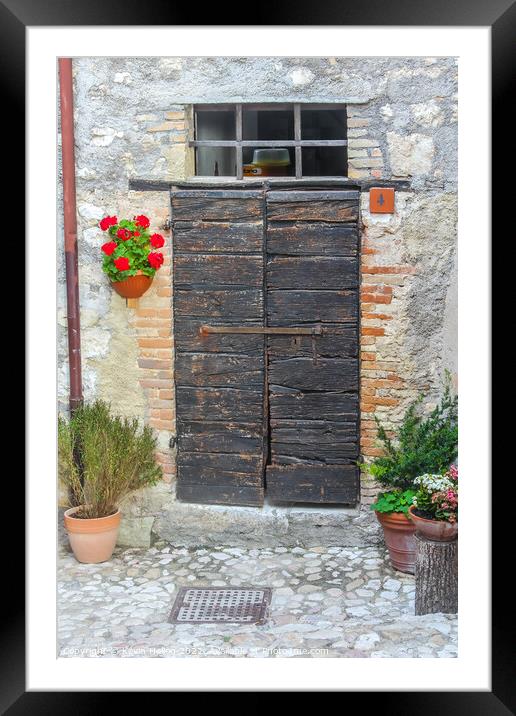 House number 4, Labro, Lazio, Italy Framed Mounted Print by Kevin Hellon