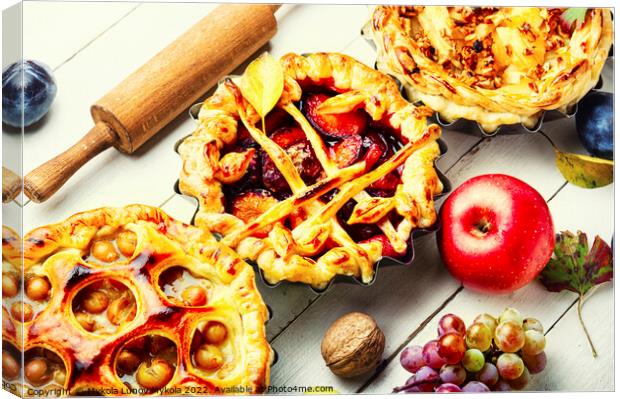 Pastry with autumn fruits Canvas Print by Mykola Lunov Mykola