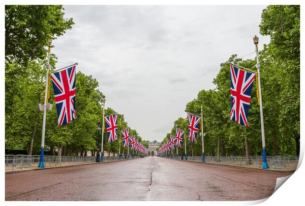 Union Jack lined Mall in London ready for the Jubi Print by Jason Wells