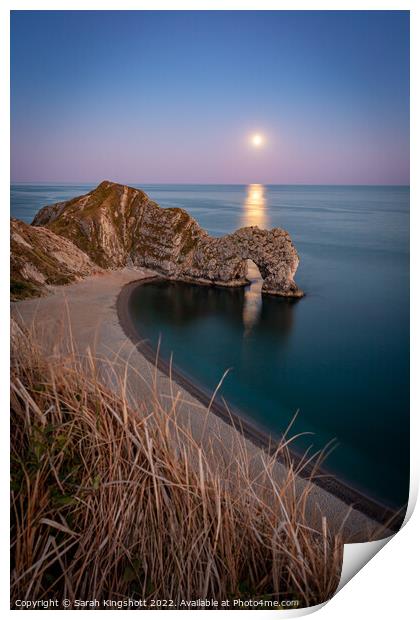 Durdle Door Moonrise Print by Sarah Kingshott