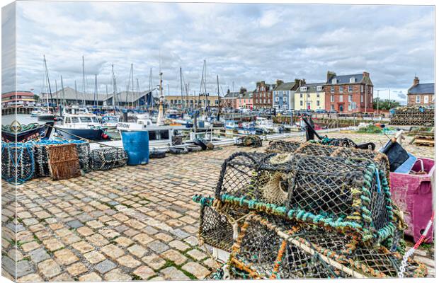Fishing Harbour Arbroath Canvas Print by Valerie Paterson