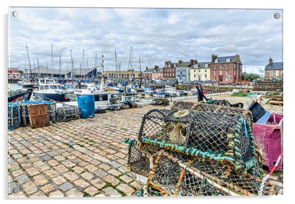 Fishing Harbour Arbroath Acrylic by Valerie Paterson