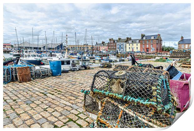 Fishing Harbour Arbroath Print by Valerie Paterson