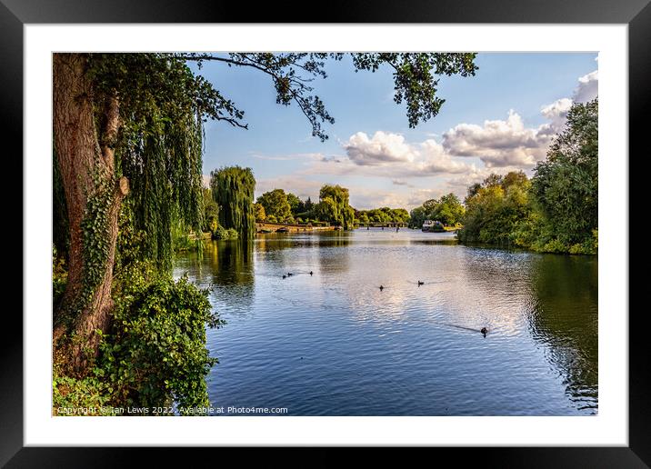 The  River Thames at Benson Framed Mounted Print by Ian Lewis