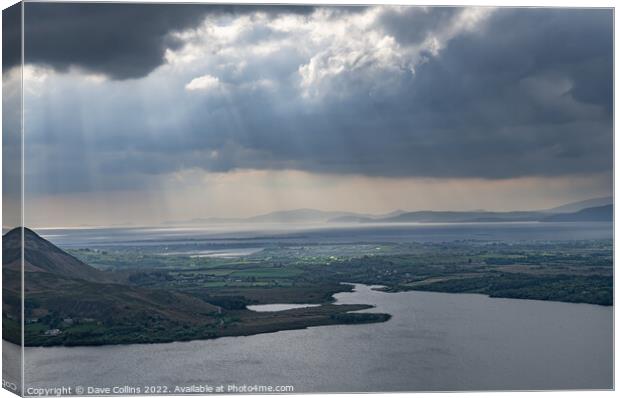 Looking North West at Lough Caragh on the Iveragh Peninsula in County Kerry, Ireland Canvas Print by Dave Collins