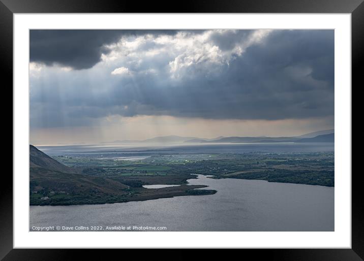 Looking North West at Lough Caragh on the Iveragh Peninsula in County Kerry, Ireland Framed Mounted Print by Dave Collins