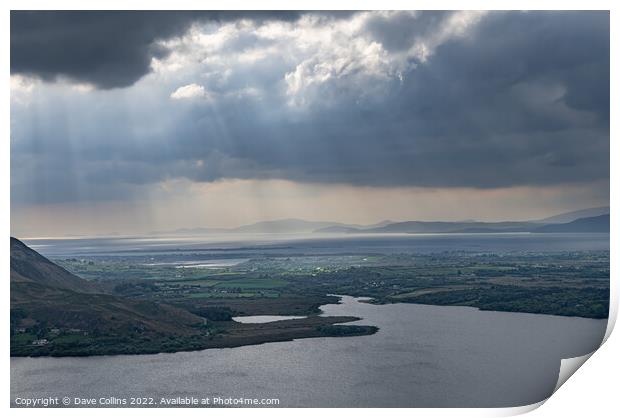 Looking North West at Lough Caragh on the Iveragh Peninsula in County Kerry, Ireland Print by Dave Collins
