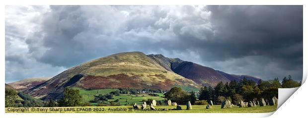 CASTLERIGG STONE CIRCLE WITH BLENCATHRA BACKDROP Print by Tony Sharp LRPS CPAGB