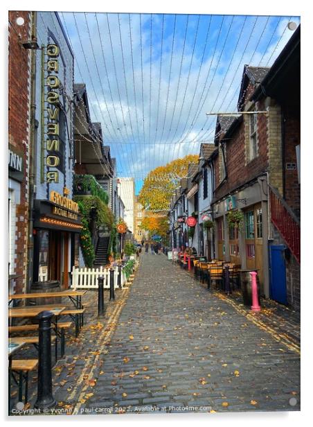 Fallen leaves on Ashton Lane in Autumn Acrylic by yvonne & paul carroll