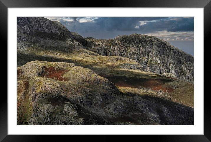 HARRISON STICKLE - PART OF THE LANGDALE PIKES Framed Mounted Print by Tony Sharp LRPS CPAGB