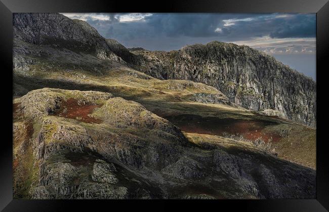 HARRISON STICKLE - PART OF THE LANGDALE PIKES Framed Print by Tony Sharp LRPS CPAGB
