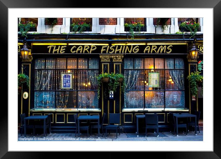 Carp Fishing Arms Pub Framed Mounted Print by David Pyatt