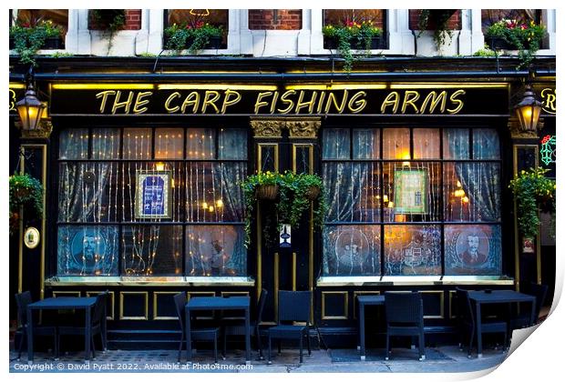 Carp Fishing Arms Pub Print by David Pyatt