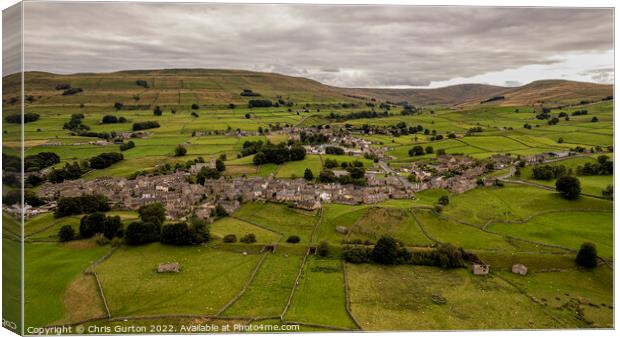 Hawes from the Air Canvas Print by Chris Gurton