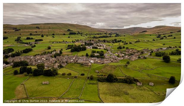 Hawes from the Air Print by Chris Gurton