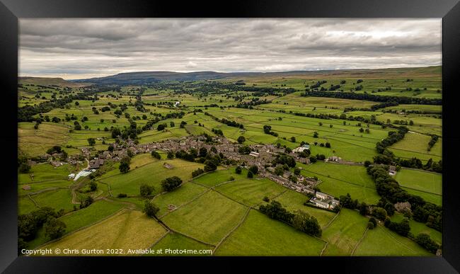 Askrigg from the Air Framed Print by Chris Gurton