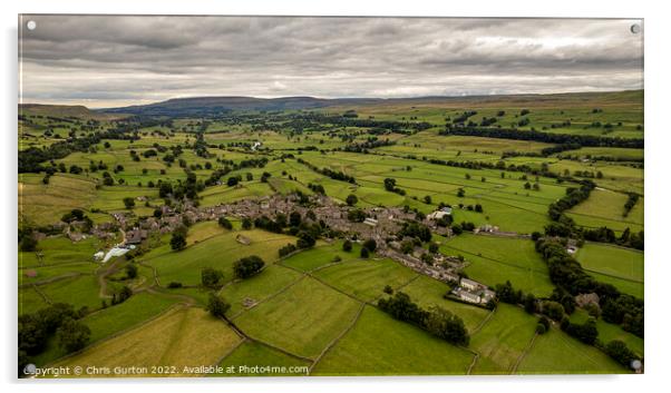 Askrigg from the Air Acrylic by Chris Gurton