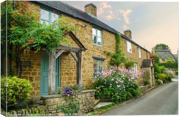 English Cottages Canvas Print by Alison Chambers