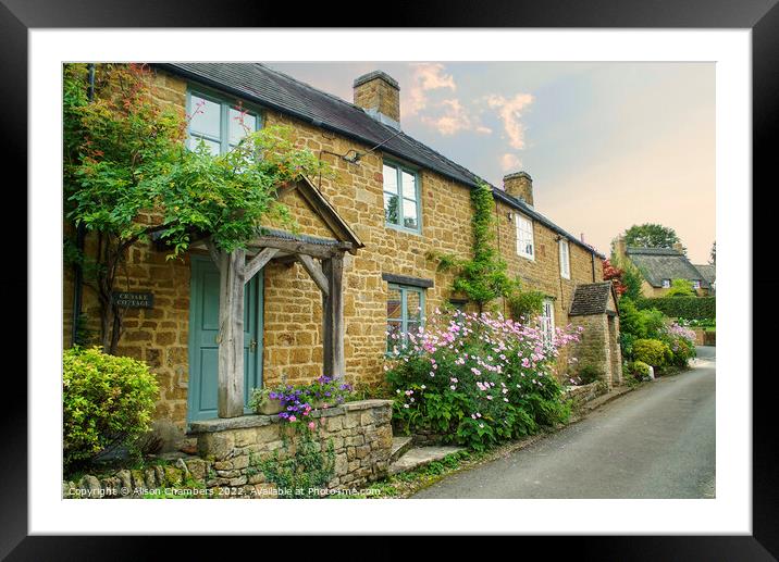 English Cottages Framed Mounted Print by Alison Chambers