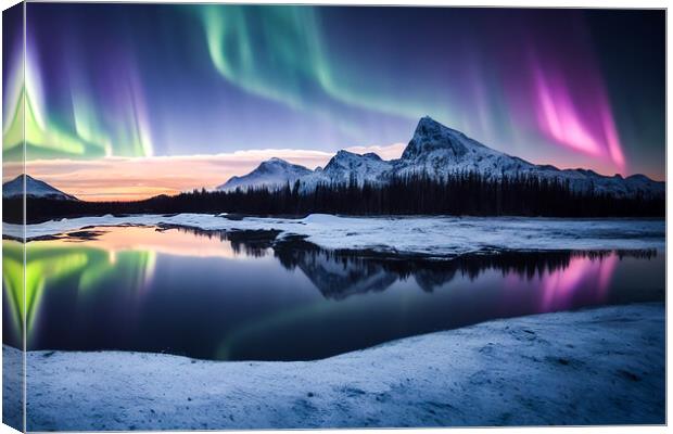 The Dance of The Northern Lights Canvas Print by Adam Kelly