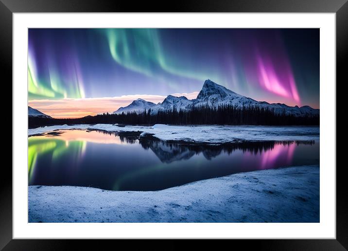 The Dance of The Northern Lights Framed Mounted Print by Adam Kelly