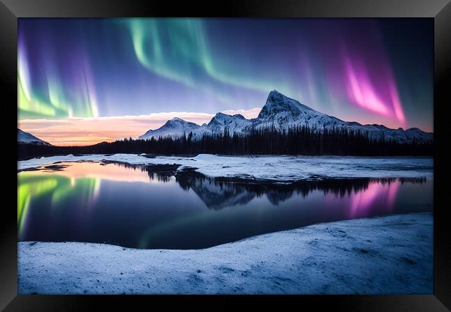 The Dance of The Northern Lights Framed Print by Adam Kelly